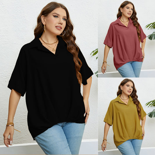 LADIES PLUS SIZE SHIRT / TOP          BLACK / RED / YELLOW          (SIZE  XL - 3XL)
