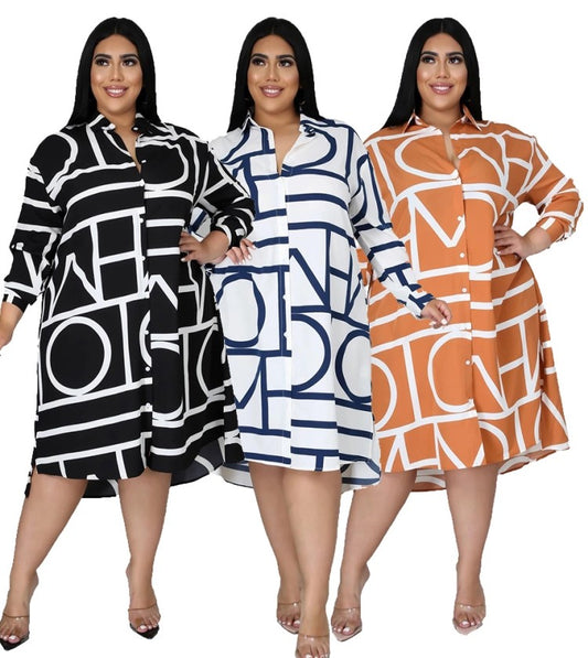 LADIES PLUS SIZE LONG BLOUSE TOP          BLACK / ORANGE / WHITE           (SIZE  L - 5XL)
