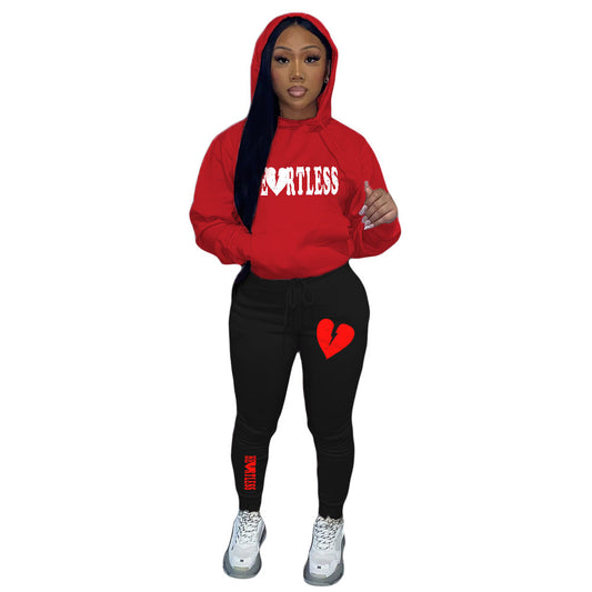 LADIES PLUS SIZE TWO PIECE TRACKSUIT           RED / PINK           (SIZE  XS - 3XL)