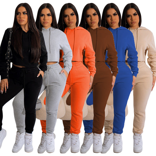 LADIES PLUS SIZE TWO PIECE ACTIVEWEAR TRACKSUIT        BLACK / GRAY / ORANGE / BROWN / BLUE / KHAKI          (SIZE  S - 4XL)