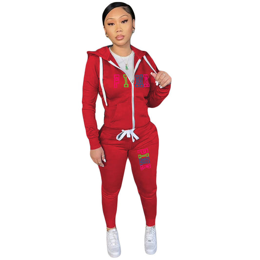 LADIES PLUS SIZE TWO PIECE ACTIVEWEAR TRACKSUIT          RED / GREEN / BLACK / GRAY / PINK          (SIZE  S - 4XL)
