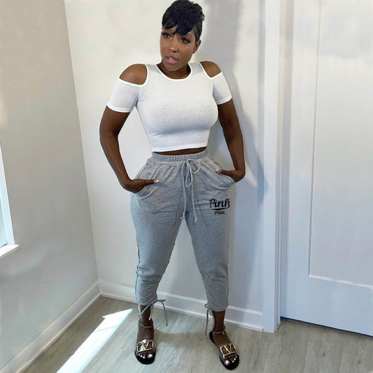 LADIES PLUS SIZE ACTIVEWEAR SWEATPANTS            GRAY            (SIZE  S - XXL)