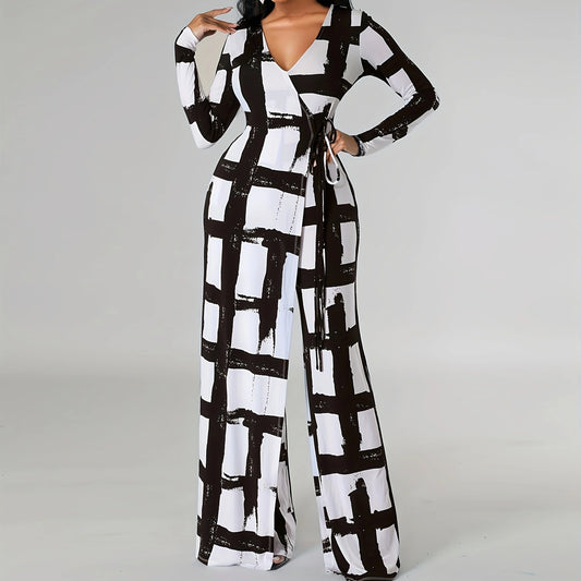 LADIES PLUS SIZE LOOSE JUMPSUIT            BLACK            (SIZE  L - 4XL)