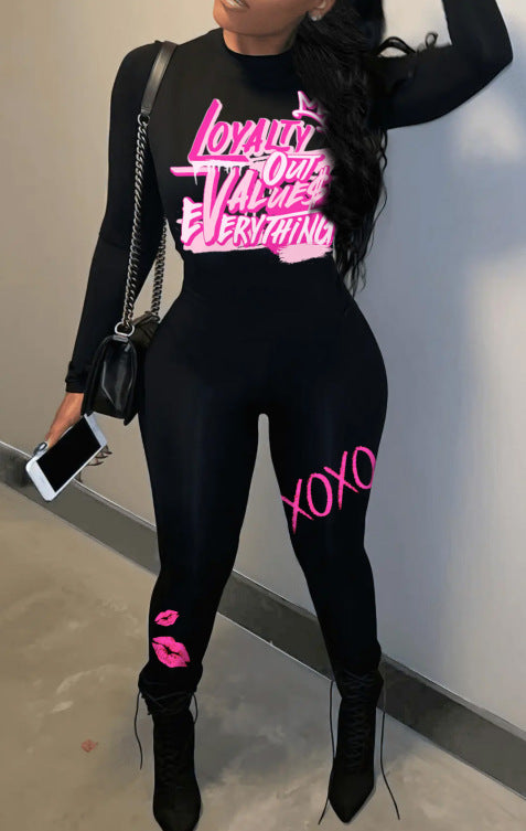 LADIES PLUS SIZE ONE PIECE JUMPSUIT             BLACK / BROWN             (SIZE  L - 3XL)