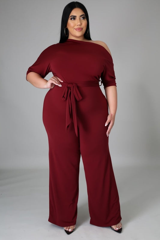 LADIES PLUS SIZE JUMPSUIT           WINE RED / PINK / PURPLE / BLACK          (SIZE  XL - 5XL)