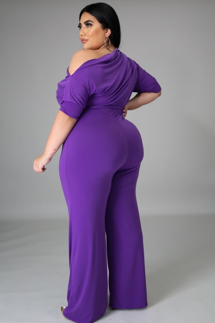 LADIES PLUS SIZE JUMPSUIT           WINE RED / PINK / PURPLE / BLACK          (SIZE  XL - 5XL)