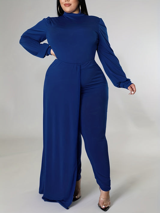 LADIES PLUS SIZE JUMPSUIT            BLUE            (SIZE  XL - 5XL)