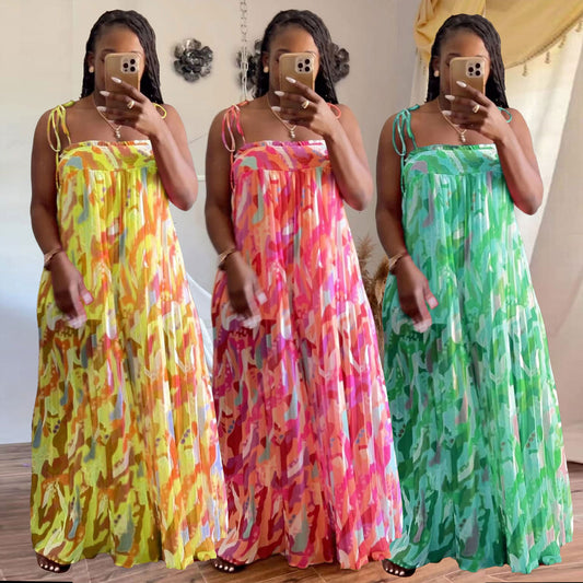 LADIES PLUS SIZE JUMPSUIT          YELLOW / GREEN / COLOR 1           (SIZE  L - 3XL)