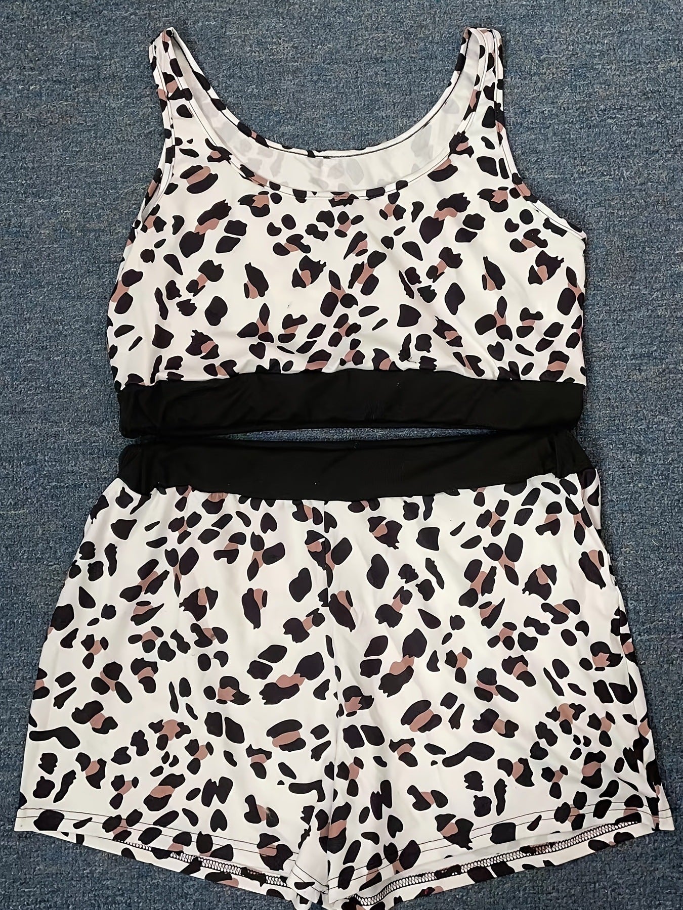 LADIES PLUS SIZE TWO PIECE SHORTS SET            WHITE            (SIZE  XL - 5XL)