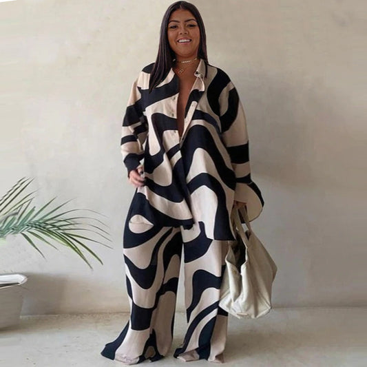 LADIES PLUS SIZE TWO PIECE SET              BLACK / GREEN / ORANGE / BLUE            (SIZE  L - 4XL)
