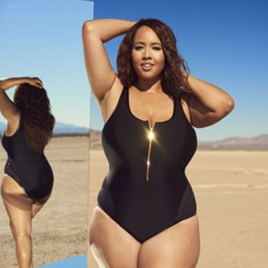 LADIES ONE PIECE SWIMSUIT SWIMWEAR            BLACK            (SIZE  XL - 4XL)
