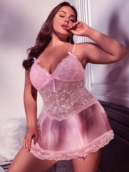 LADIES PLUS SIZE LINGERIE NIGHTWEAR          PINK          (SIZE  XL - 4XL)