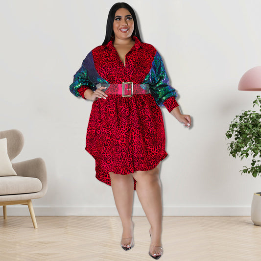 LADIES PLUS SIZE DRESS            RED / BLUE / GREEN / BROWN / PURPLE             (SIZE  XL - 5XL)