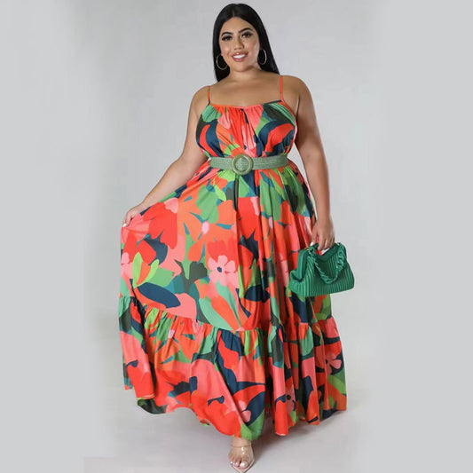LADIES PLUS SIZE LONG DRESS          RED / PINK / GREEN / BLACK           (SIZE  XL - 5XL)
