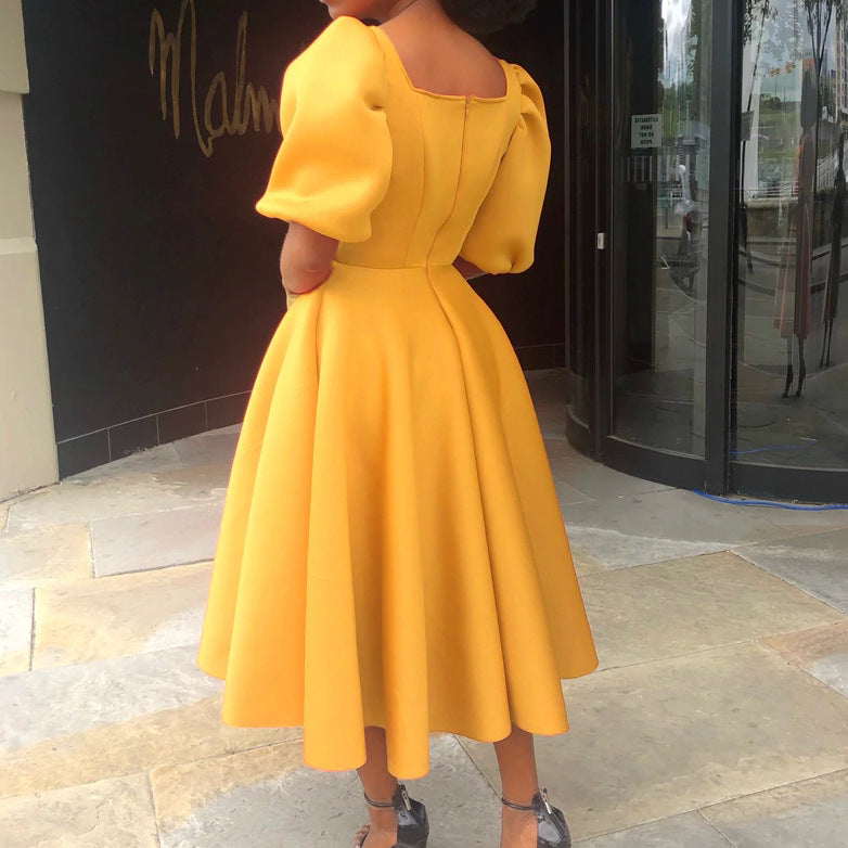 LADIES PLUS SIZE PARTY / EVENING DRESS            YELLOW / ORANGE / LIGHT BLUE           (SIZE  S - 3XL)