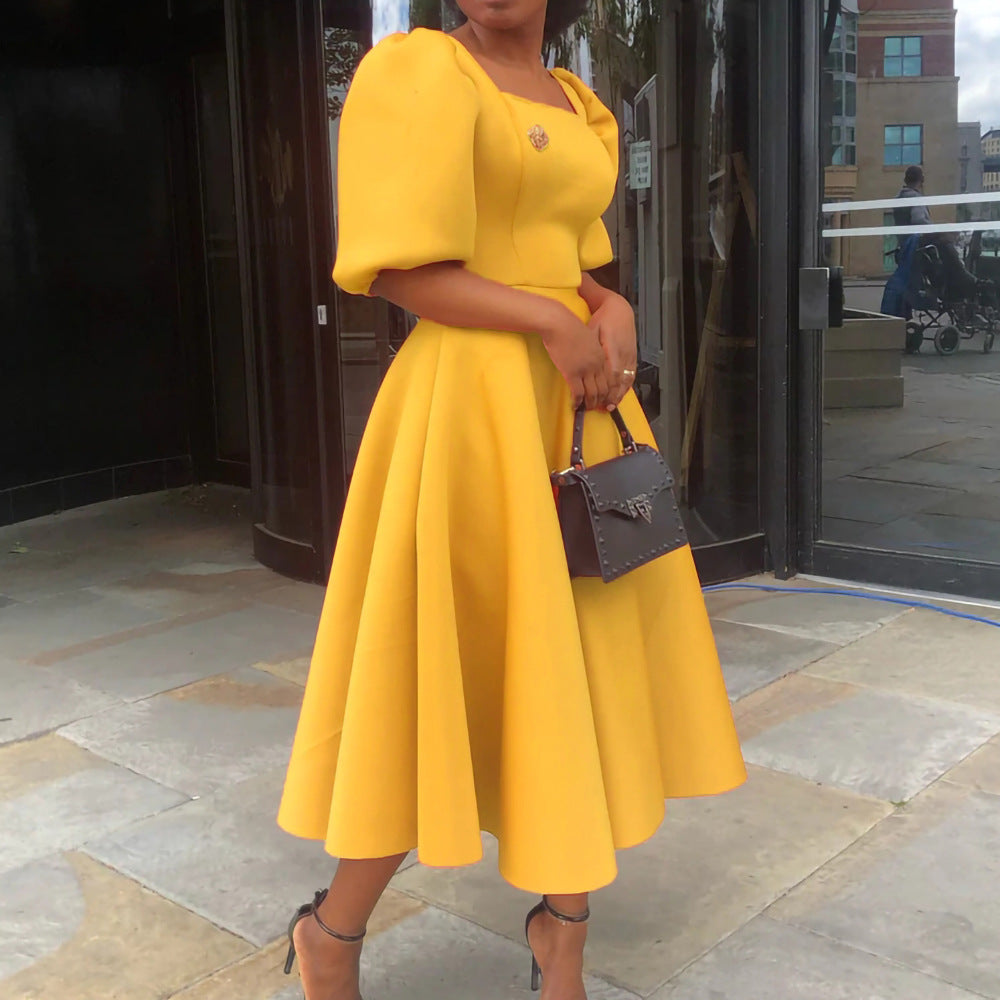 LADIES PLUS SIZE PARTY / EVENING DRESS            YELLOW / ORANGE / LIGHT BLUE           (SIZE  S - 3XL)