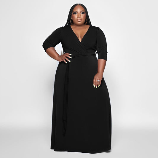 LADIES PLUS SIZE BELTED DRESS              8 COLOURS             (SIZE  XL - 5XL)