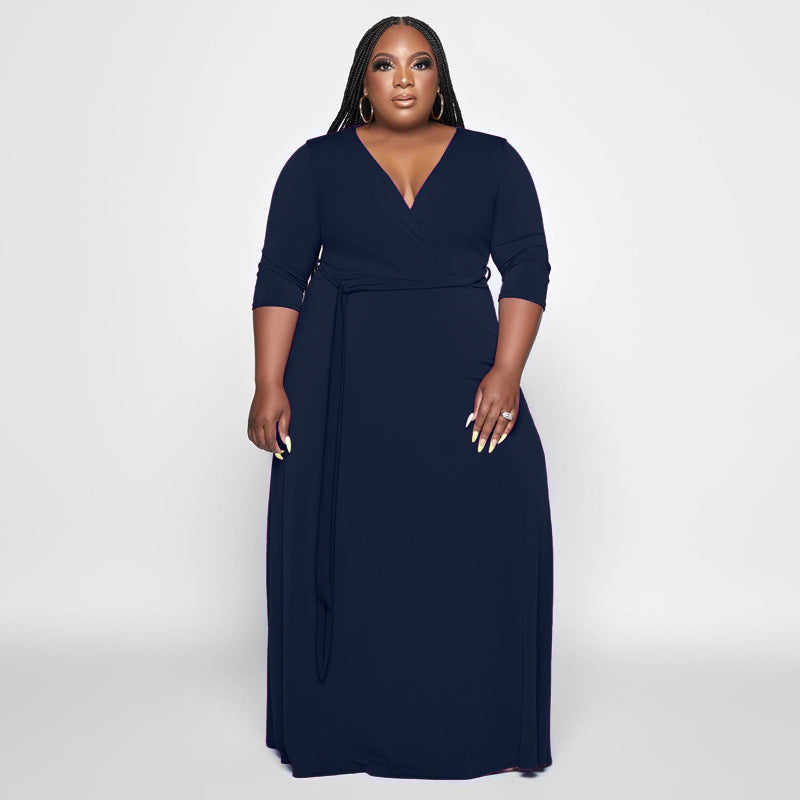 LADIES PLUS SIZE BELTED DRESS              8 COLOURS             (SIZE  XL - 5XL)