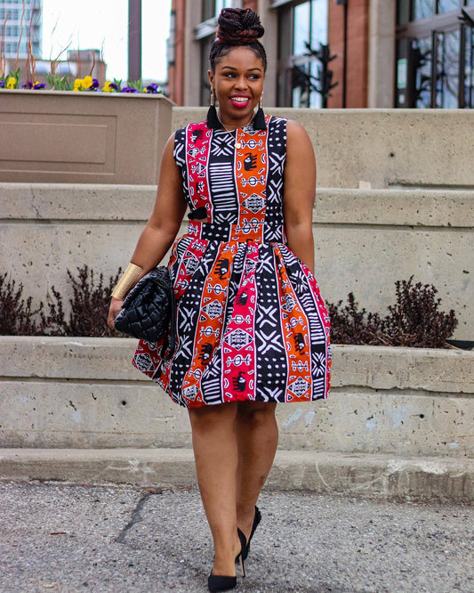 LADIES PLUS SIZE SLEEVELESS DRESS             (SIZE  S - 3XL)
