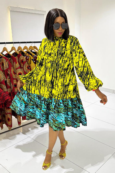 LADIES PLUS SIZE LONG SLEEVE DRESS             2 COLOURS             (SIZE  S - 3XL)