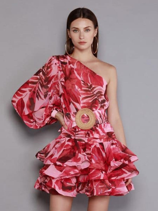 LADIES ONE SLEEVE DRESS                 (SIZE  S - L)