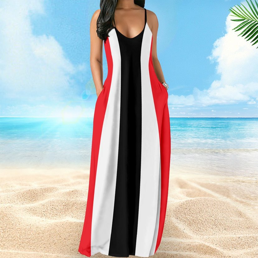 LADIES LONG SUMMER DRESS            12 DIFFERENT COLOURS                (SIZE  S - 2XL)