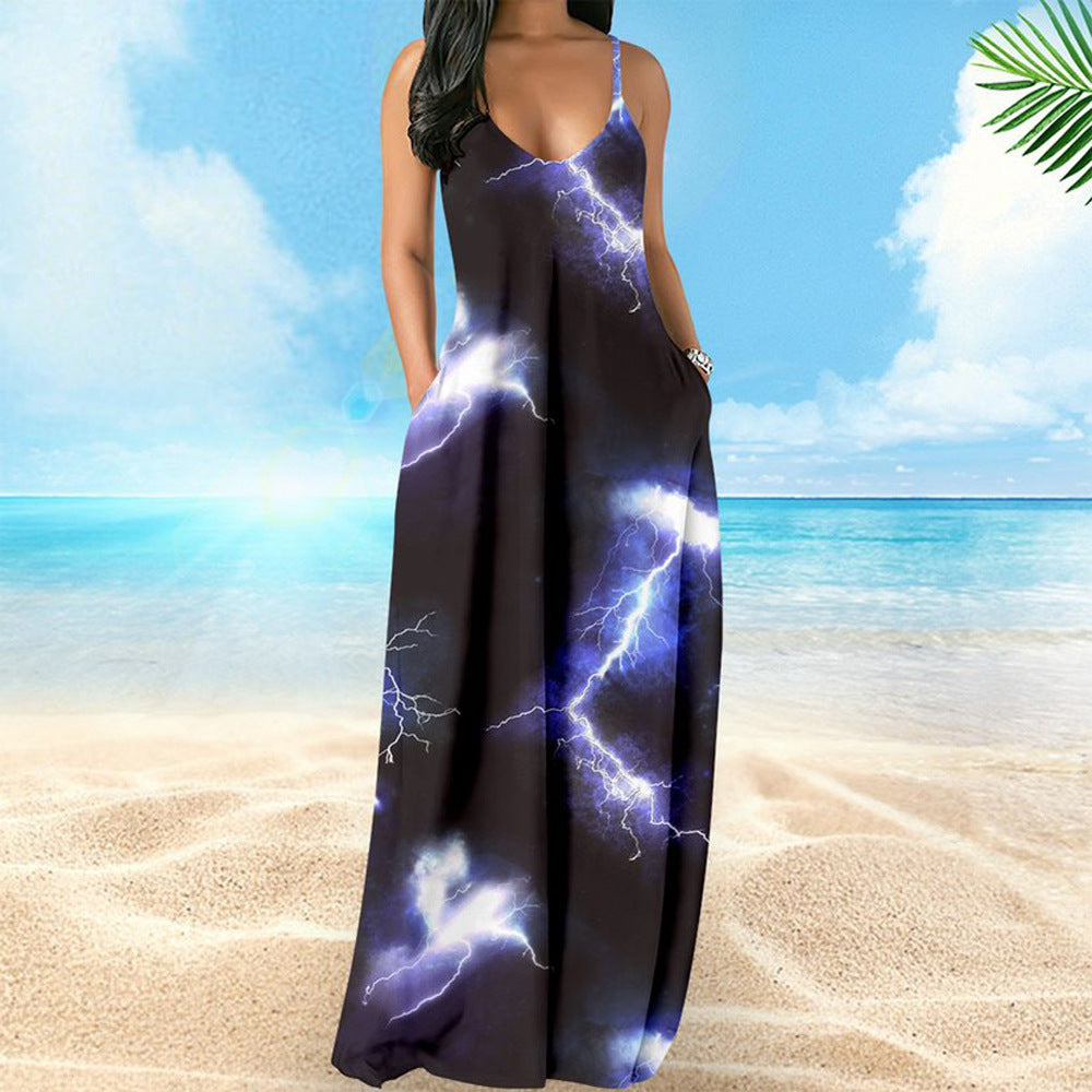 LADIES LONG SUMMER DRESS            12 DIFFERENT COLOURS                (SIZE  S - 2XL)