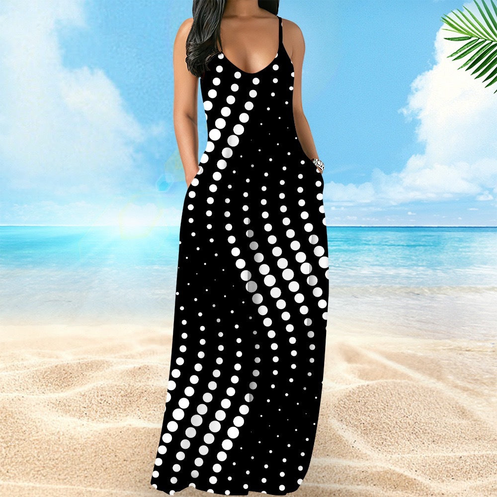 LADIES LONG SUMMER DRESS            12 DIFFERENT COLOURS                (SIZE  S - 2XL)