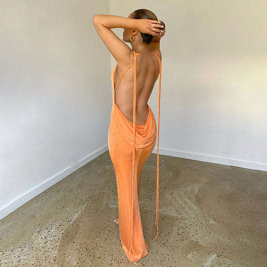 LADIES LOW BACK DRESS               16 DIFFERENT COLOURS                  (SIZE  S - L)