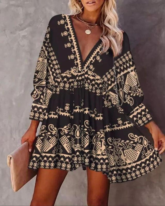 LADIES LONG SLEEVE DRESS            BLACK             (SIZE  S - 2XL)