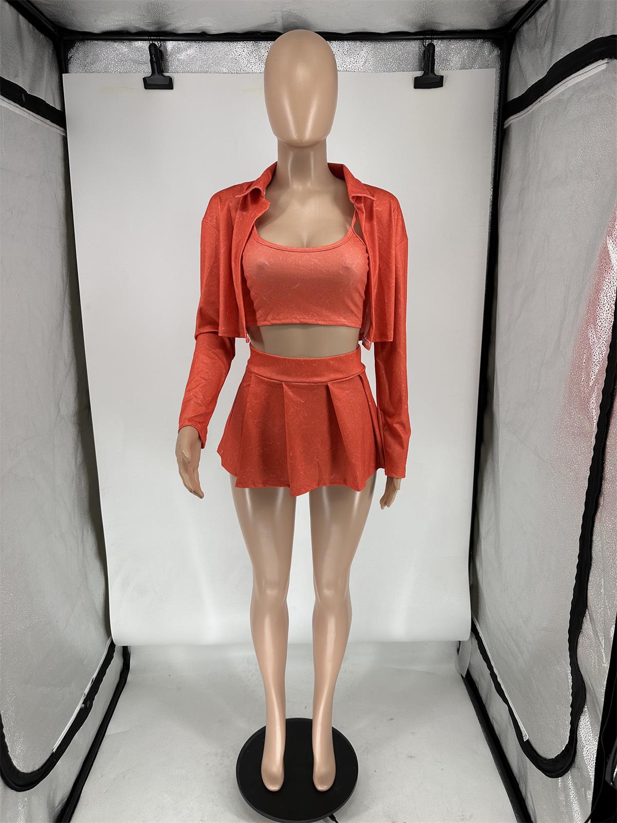LADIES 3 PIECE SKIRT SET             RED / BLACK / ORANGE / BLUE / PINK               (SIZE  S - 2XL)