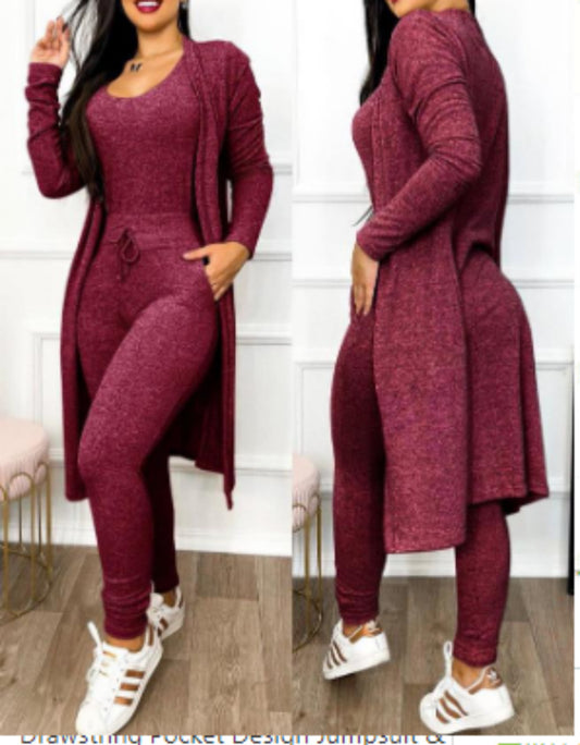 LADIES 3 PIECE SET              WINE RED / GREEN / DARK BLUE / LIGHT GRAY / LIGHT BLUE             (SIZE  S - XL)