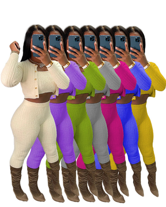 LADIES 3 PIECE PANTS SET          7 COLOURS           (SIZE  S - 2XL)