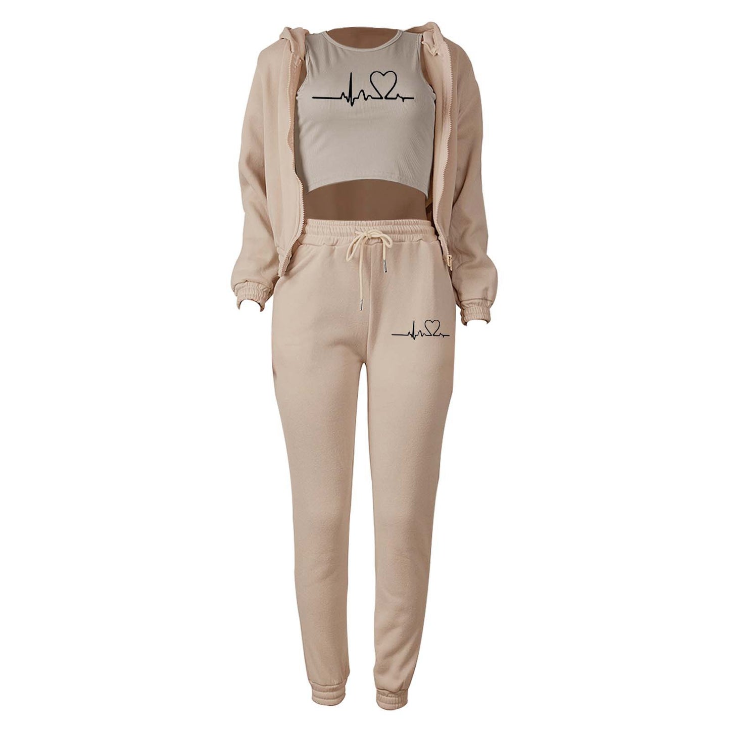 LADIES 3 PIECE HOODY & PANTS SET             10 COLOURS             (SIZE  S - 2XL)