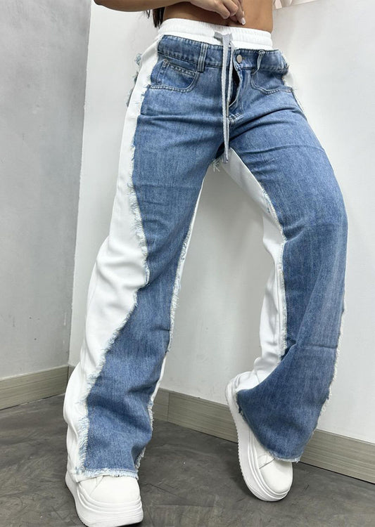 LADIES DENIM PANTS              WHITE / BLACK / RED             (SIZE  S - 2XL)