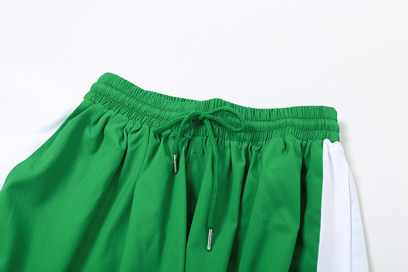 LADIES WIDE LEG PANTS              GREEN / PINK              (SIZE  S - L)