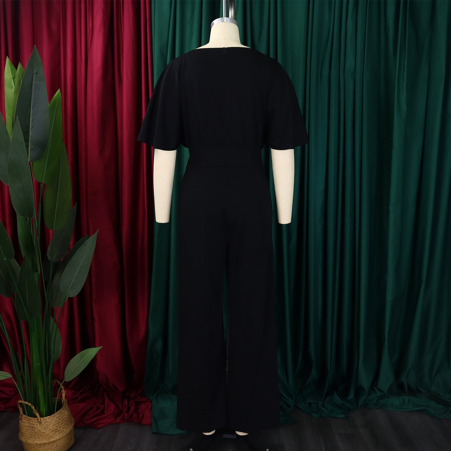 LADIES ONE PIECE WIDE LEG JUMPSUIT           PINK / BLUE / GREEN / BLACK / RED           (SIZE  S - 3XL)