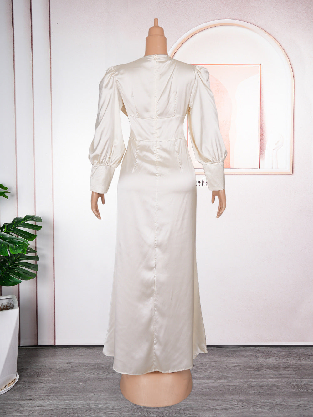 LADIES PLUS SIZE LONG SLEEVE PARTY DRESS            CHAMPAGNE / PINK / GREEN / WHITE             (SIZE  L - 3XL)