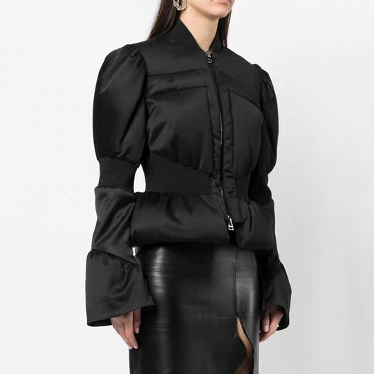 LADIES PUFFER JACKET          BLACK          (SIZE S - L)