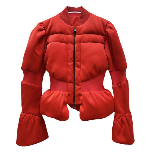 LADIES PUFFER JACKET            RED            (SIZE  S - L)
