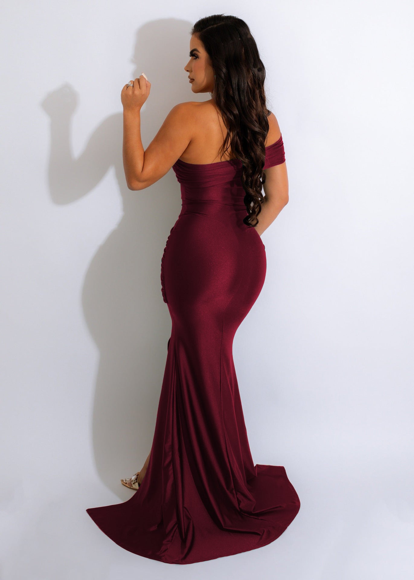 LADIES ONE SHOULDER EVENING DRESS             VARIOUS COLOURS              (SIZE  S - 2XL)