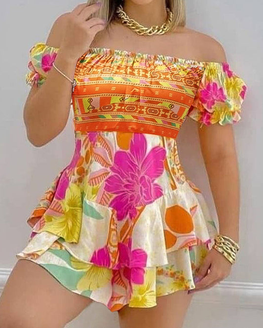 LADIES OFF THE SHOULDER MINI DRESS                 (SIZE  S - XL)