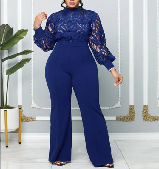 LADIES PLUS SIZE ONE PIECE JUMPSUIT                    BLUE / RED / BLACK / WHITE                   (SIZE  S - 3XL)