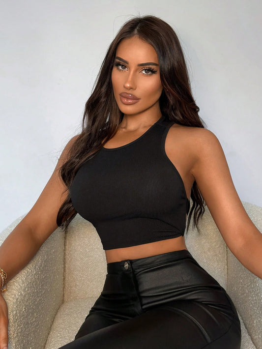 LADIES TANK TOP             BLACK           (SIZE  S - XL)
