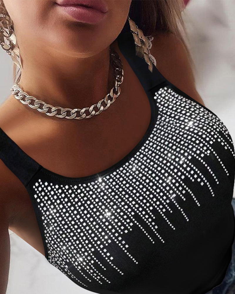 LADIES VEST TOP                   BLACK                    (SIZE  S - XL)