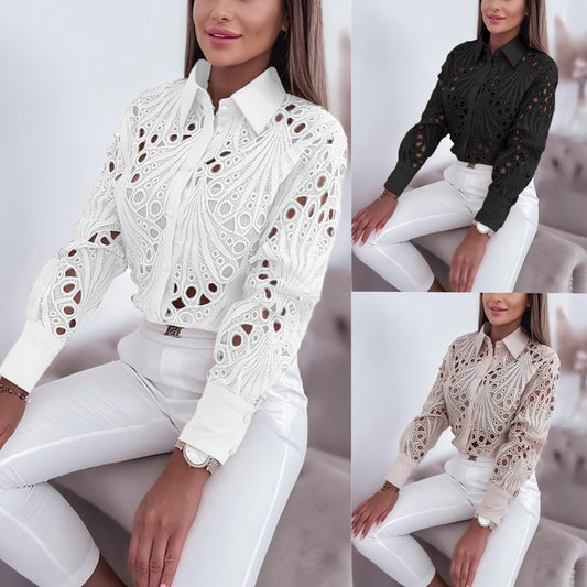 LADIES LONG SLEEVE SHIRT                   WHITE / BLACK / PINK                    (SIZE  S - 2XL)