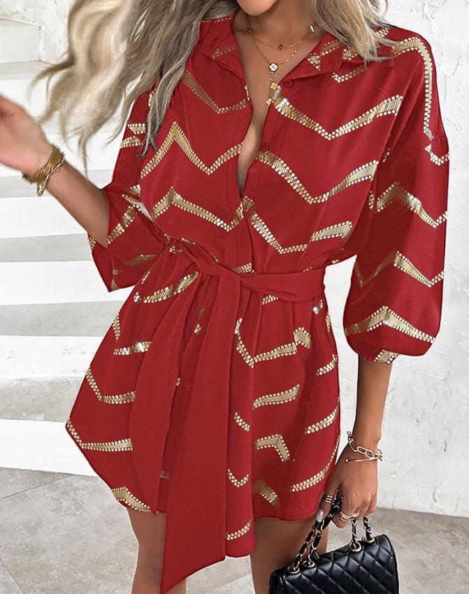 LADIES LONG SLEEVE DRESS / SHIRT                     BLACK / BLUE / RED                (SIZE  S - 2XL)