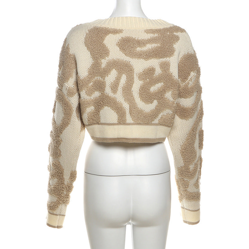 LADIES LONG SLEEVE CROPPED SWEATER / CARDIGAN               BLACK / PINK / RED / PURPLE / KHAKI / GREEN / BLUE              (SIZE  S - L)
