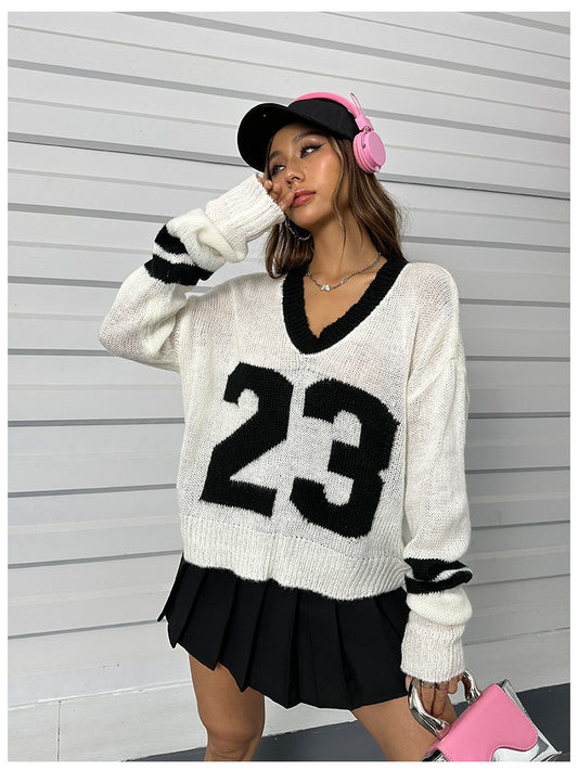 LADIES LONG SLEEVE FAKE PIECE SWEATER                    (SIZE  S - XL)
