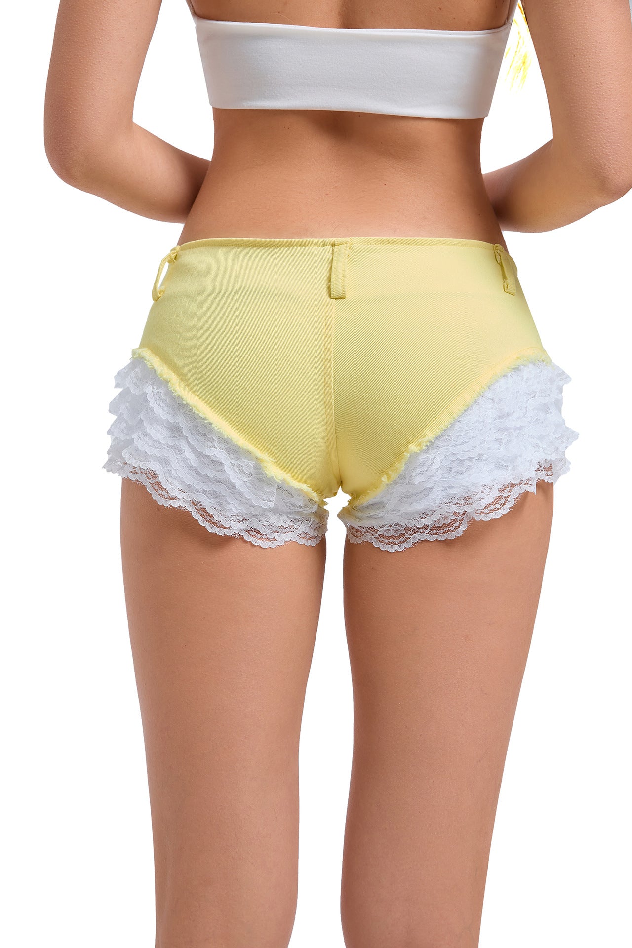 LADIES LOW WAIST DENIM SHORTS                  BLUE / PINK / LIGHT BLUE / YELLOW / RED                (SIZE  S - XL)